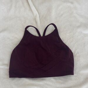 Lululemon Flow Y Wrap-Front High-Neck Bra - Size 8, Cassis